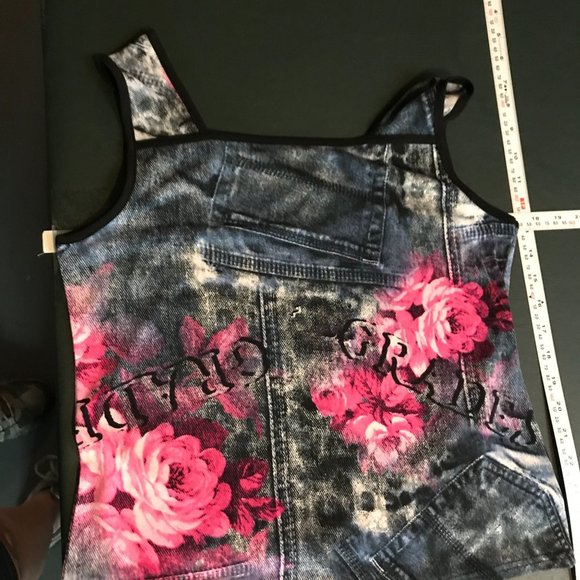 2 Piece Y2K Mesh Floral Denim Set, Size Small - Picture 7 of 10